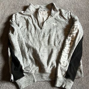 Pink Victoria secret hoodie size large gray and black half zip